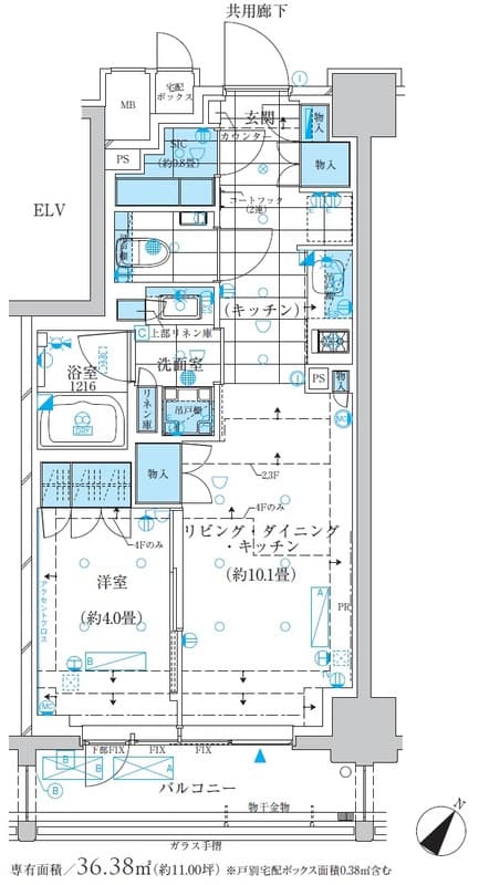 ザ・パークワンズ三軒茶屋 307 間取り図