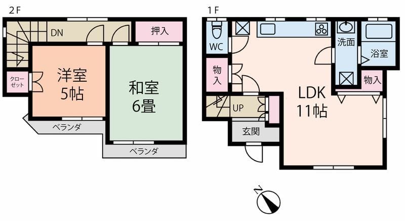 野沢一丁目貸家 16.5万円/なし/なし 間取り図