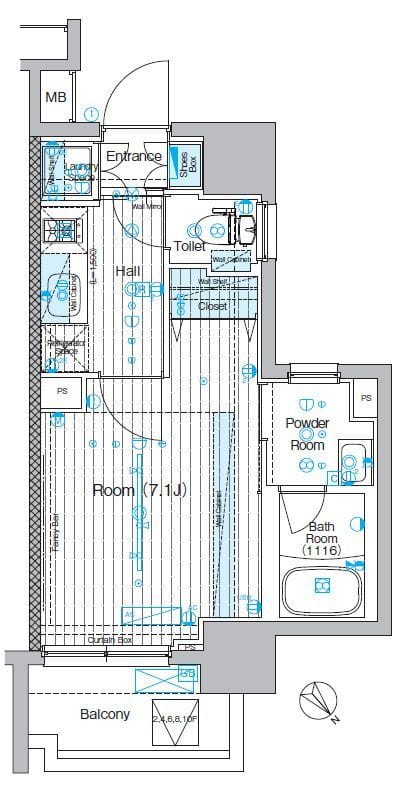 フュージョナル上十条 804 間取り図