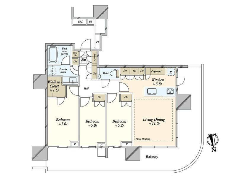 HARUMI FLAG SUN VILLAGE T棟 1101