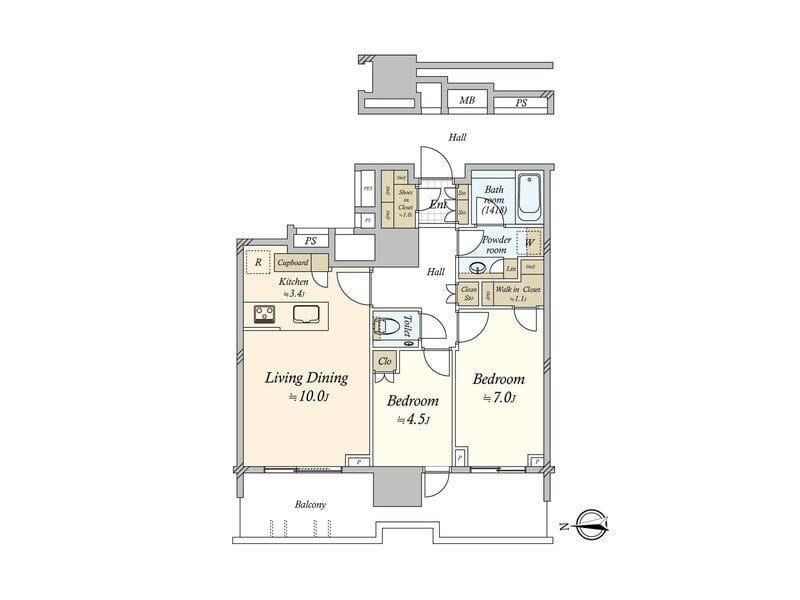 HARUMI FLAG SUN VILLAGE T棟 2402 間取り図