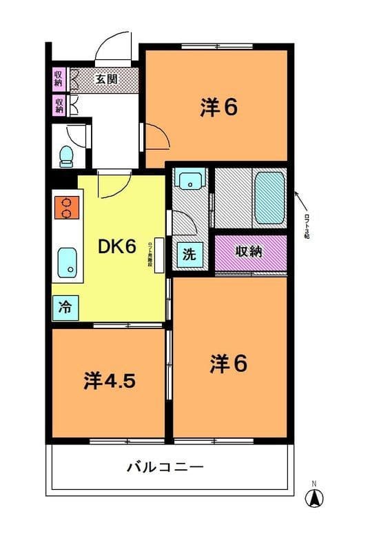コンセールドミ 402 間取り図