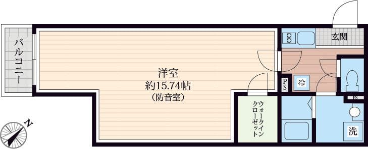 「防音マンション」AMI東池袋 203 間取り図