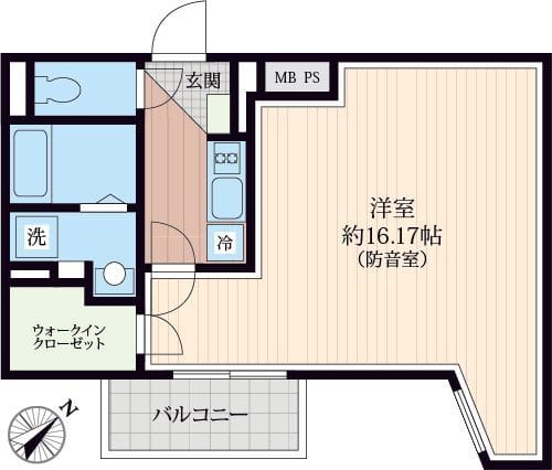 「防音マンション」AMI東池袋 402 間取り図