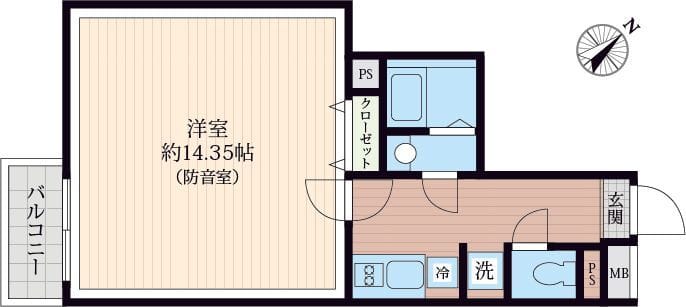 「防音マンション」AMI東池袋 804 間取り図