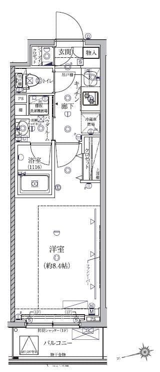クレイシア北馬込 108 間取り図