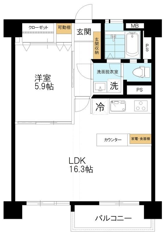 高田馬場住宅 411 間取り図
