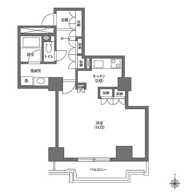 文京グリーンコートビュータワー本駒込 B1705 間取り図