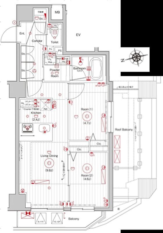 メイクス上野 901 間取り図