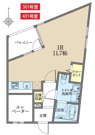 アズ大井町レジデンス 401 間取り図
