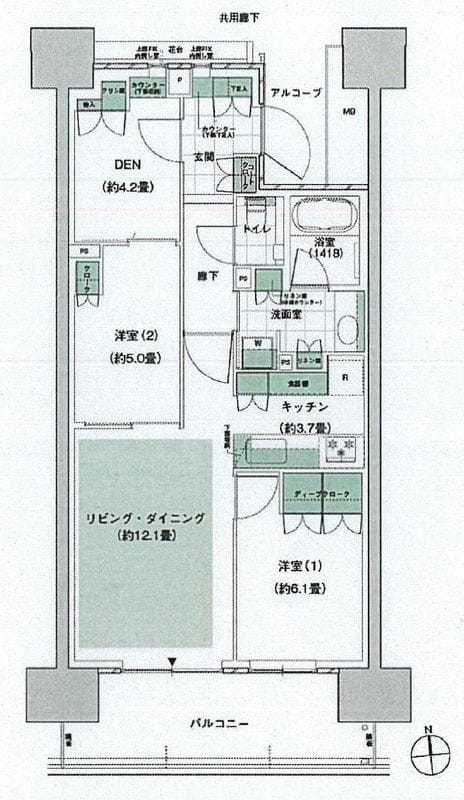 晴海フラッグ パークヴィレッジ C棟 1806 間取り図