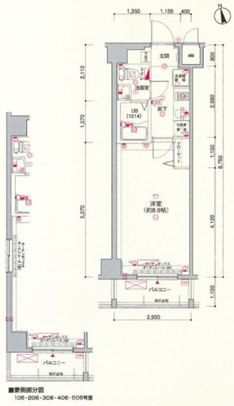 グランフォース中野富士見町 106 間取り図