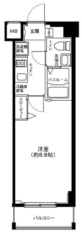 グランフォース中野富士見町 205 間取り図