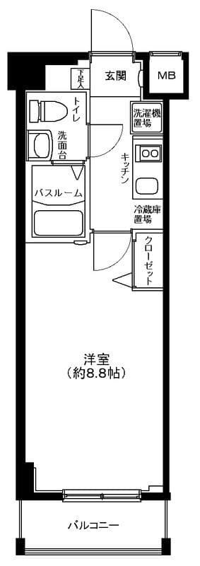 グランフォース中野富士見町 404 間取り図