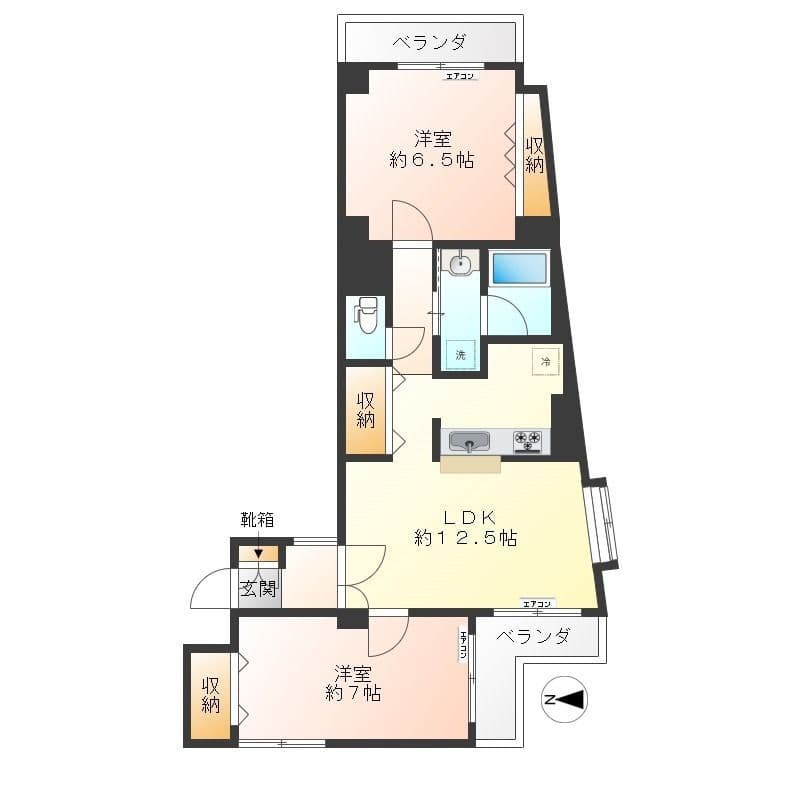 野方サニーハイツ 205 間取り図