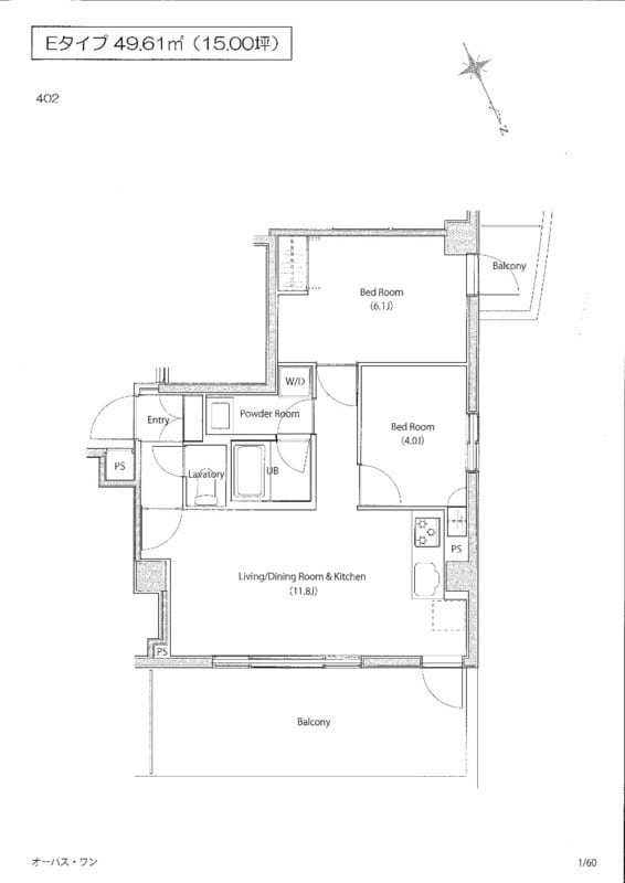 SOCIETY OPUS-ONE 402 間取り図