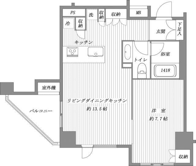 レグノ・ラフィネ南青山 1002 間取り図
