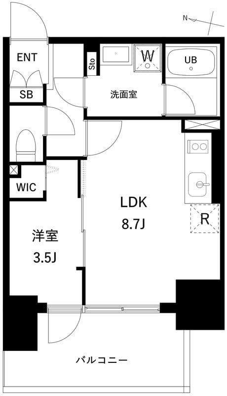 プレディアコート西日暮里 1404 間取り図