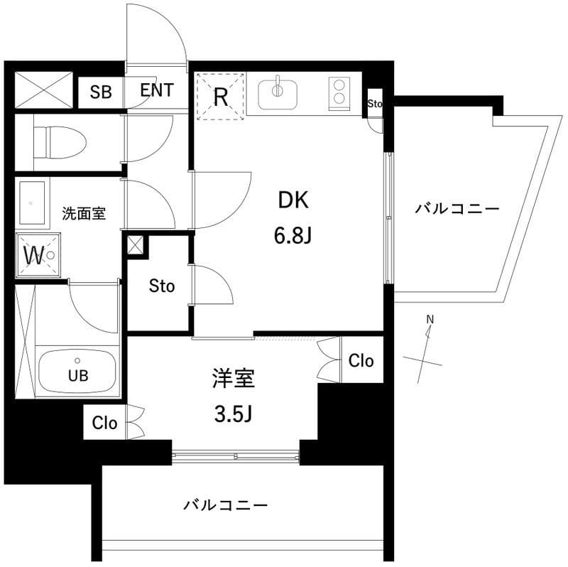 プレディアコート西日暮里 205 間取り図