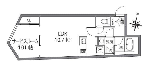 FABRIC中井due Residence 202 間取り図