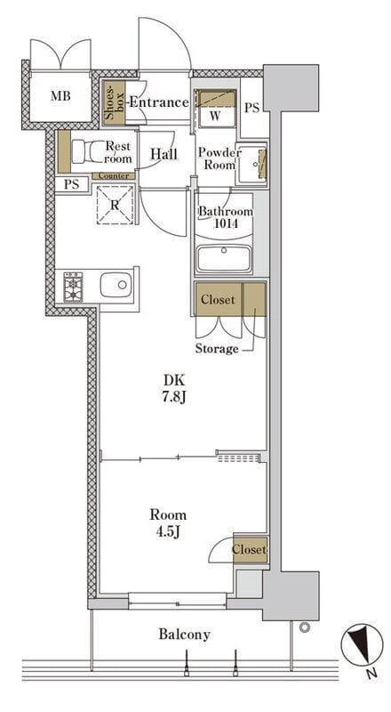 RJRプレシア大森北 214 間取り図