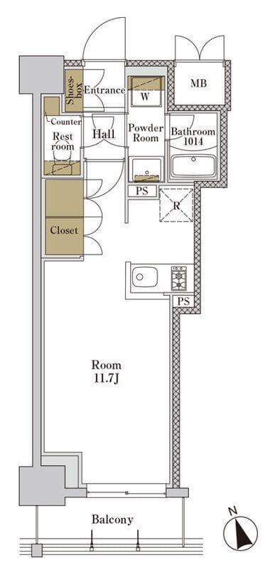 RJRプレシア大森北 705 間取り図