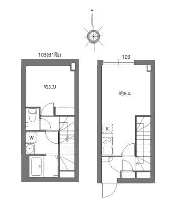 シティウォーク荏原中延 0103 間取り図