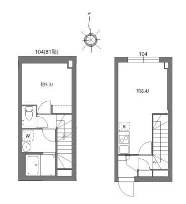 シティウォーク荏原中延 0104 間取り図