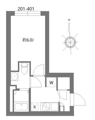 シティウォーク荏原中延 0401 間取り図