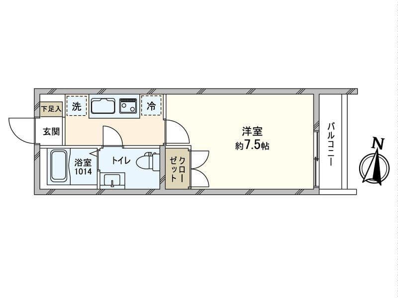ベルディ西日暮里 202 間取り図