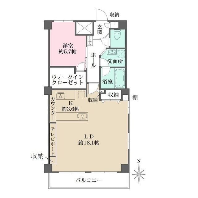 藤和ハイタウン新宿 711 間取り図