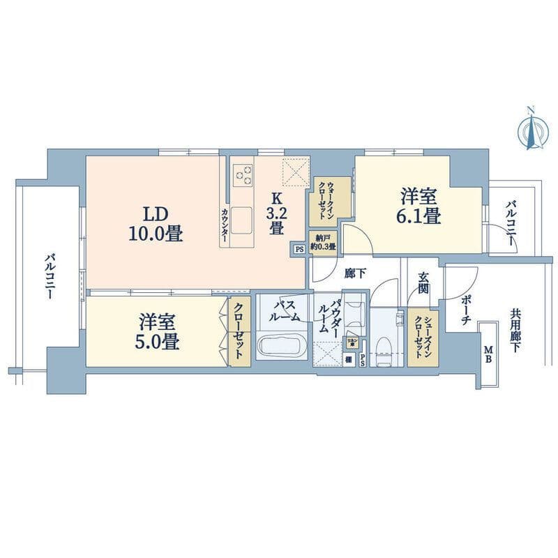 シティハウス新御徒町ステーションコート 1401 間取り図
