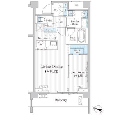 バウスステージ広尾 506 間取り図