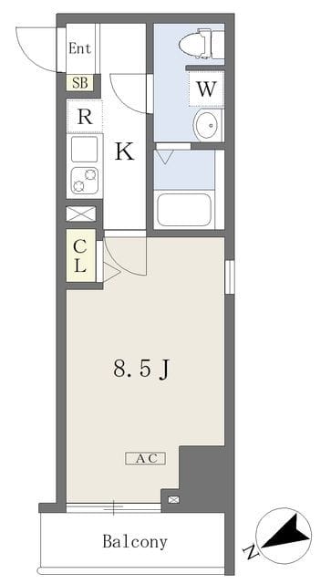 プライムコート本八幡 708 間取り図