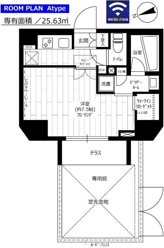 ステージファースト上野松が谷アジールコート 101 間取り図
