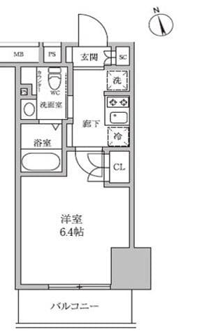 レジディア蒲田Ⅳ 0407 間取り図