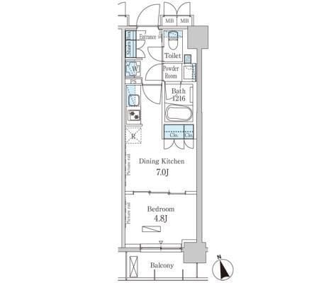 パークアクシス日本橋兜町 202 間取り図
