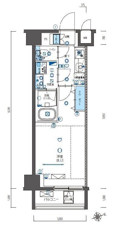 LEXE 綾瀬 403 間取り図