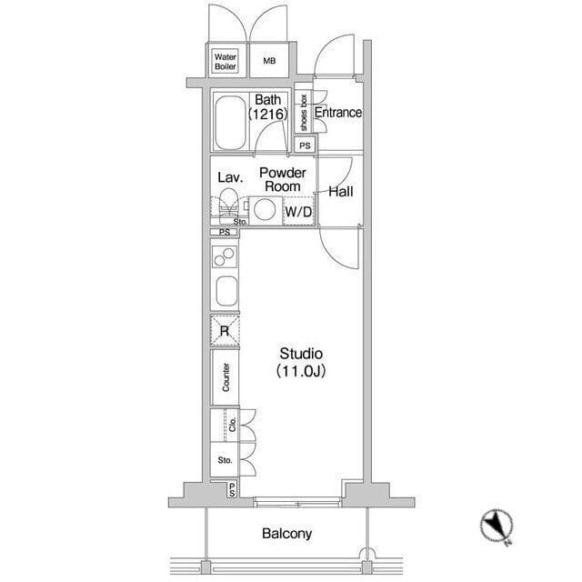 コンフォリア北参道 0308 間取り図