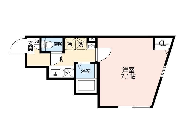 ライフタウン西日暮里 402 間取り図