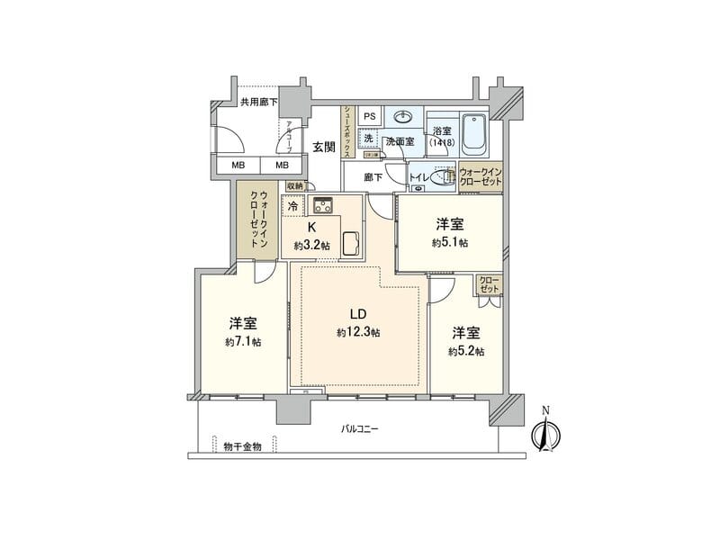 クレッセント川崎タワー 3808 間取り図