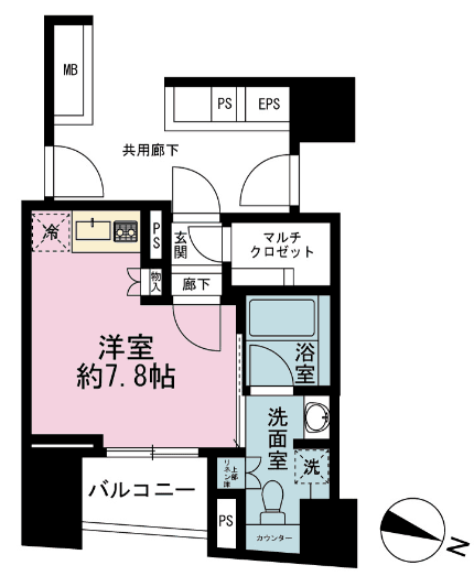 リビオレゾン千代田岩本町ルジェンテ 904 間取り図