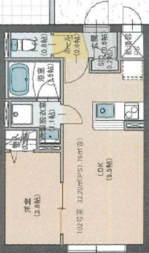 プロスタイルウェルス下井草 302 間取り図