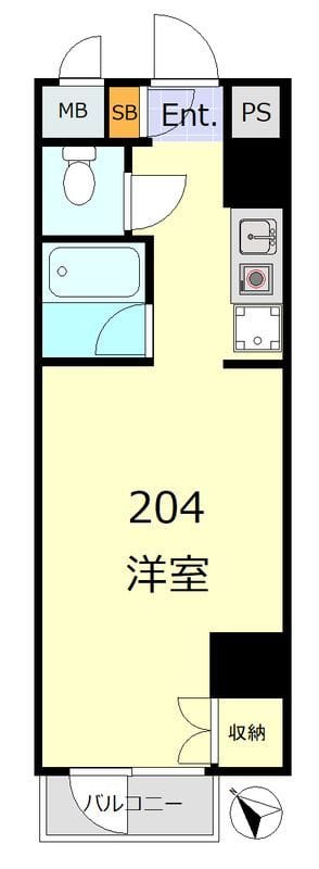 セザール第三鶴見 204 間取り図