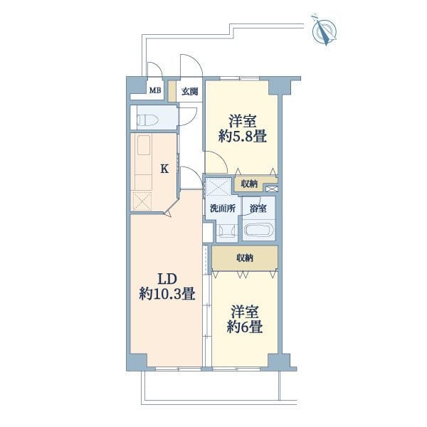 サンプラザ港南台 501 間取り図
