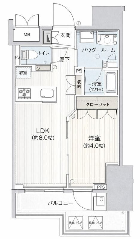 インプレストコア四谷坂町 902 間取り図