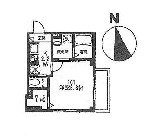 リヴェール東尾久 101 間取り図