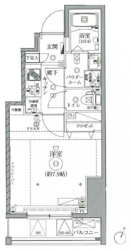 クレイシア戸越公園 305 間取り図
