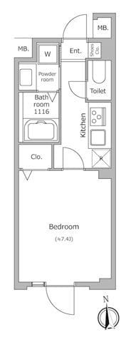 グローリオシェルト池袋本町 0305 間取り図