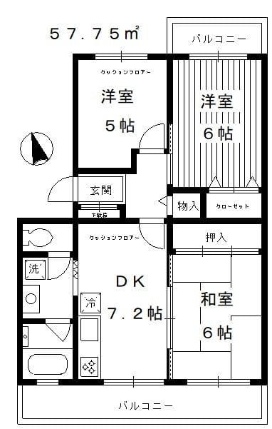 プラザ・サン・タナカ2号館 105 間取り図